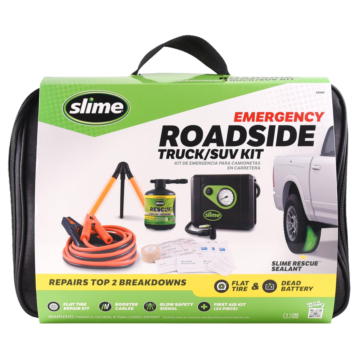 Slime 50160 Kit de emergencia en carretera con reparación de