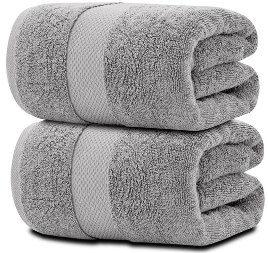 White Classic - Juego de 2 toallas de baño extragrandes para