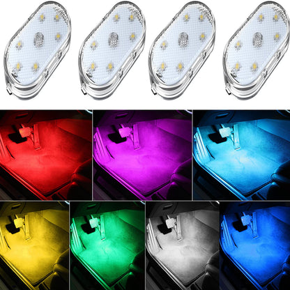 4 luces LED inalámbricas para el interior del automóvil, 7 c