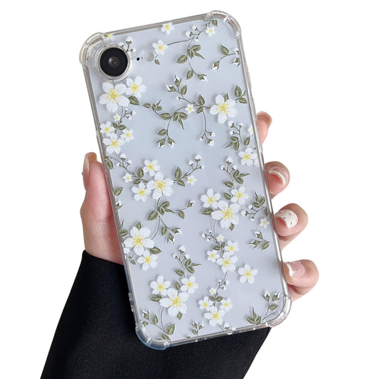 ZTOFERA Funda transparente para iPhone 16e, diseño de flores