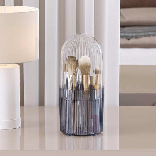 Organizador de maquillaje con tapa, soporte protector para c