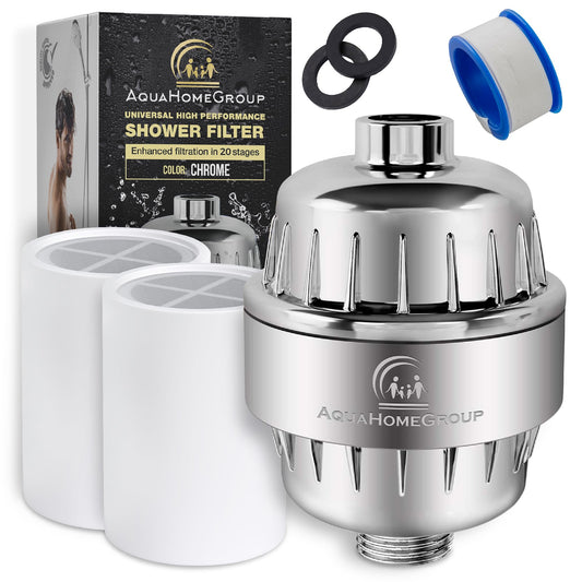 AquaHomeGroup Filtro de cabezal de ducha de 20 etapas con vi