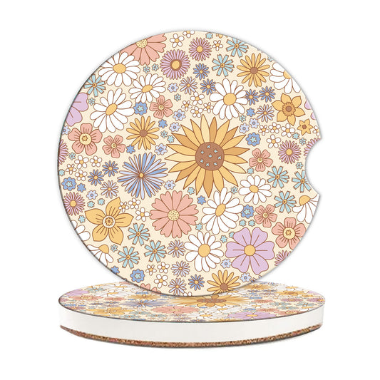Posavasos retro de flores silvestres, posavasos para portava