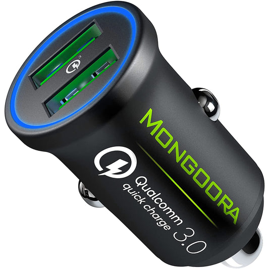 Adaptador de cargador de automóvil, de metal, portátil, 3.0