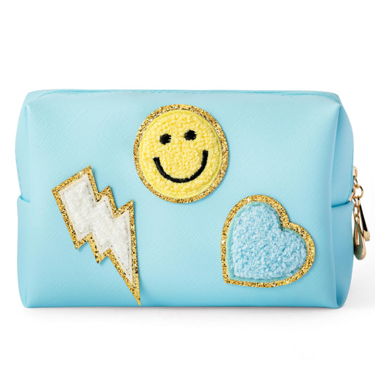 LieToi Preppy Patch - Neceser pequeño de piel sintética con