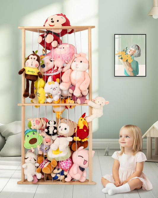 Zoológico de animales de peluche, en forma de triángulo, almacenamient