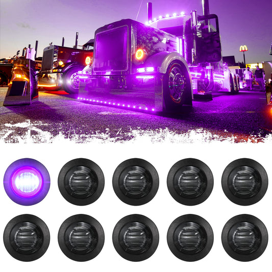PSEQT Luces LED redondas de 3/4 pulgadas para remolque, luce