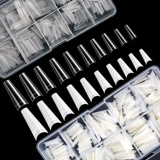 1,000 puntas de uñas artificiales acrílicas, 10 tamaños, cob