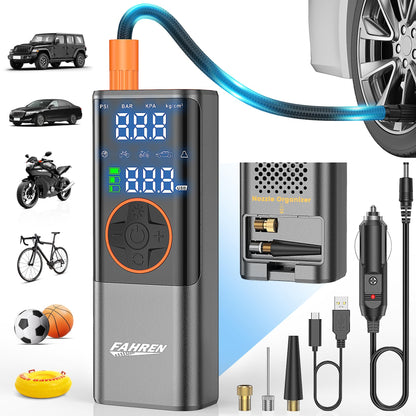 FAHREN Inflador de neumáticos portátil para automóvil, compr