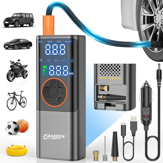 FAHREN Inflador de neumáticos portátil para automóvil, compr