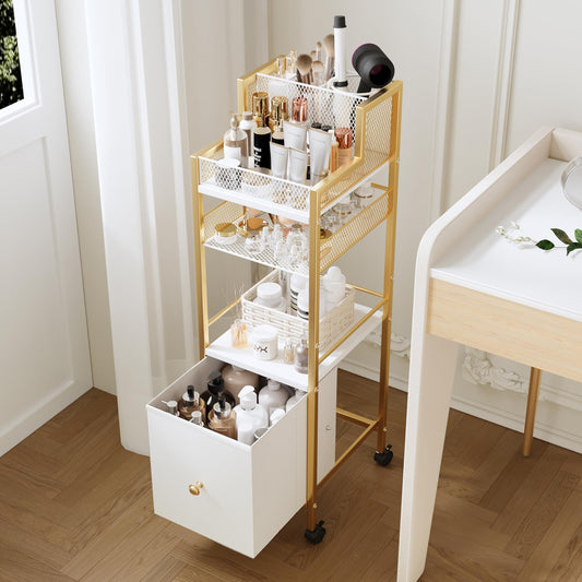 Carrito organizador de maquillaje con cajones, organizadores