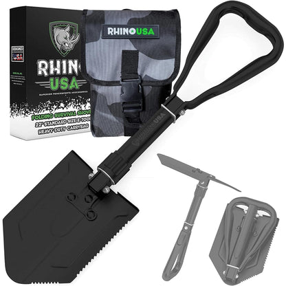 RHINO USA Pala de supervivencia plegable con púa: herramient