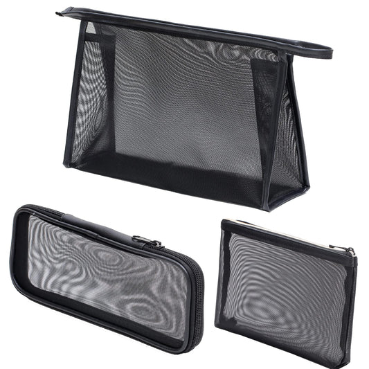 Mesh Cosmetic Bag Mesh Zipper Pouch Clear Cosmetic Bags for