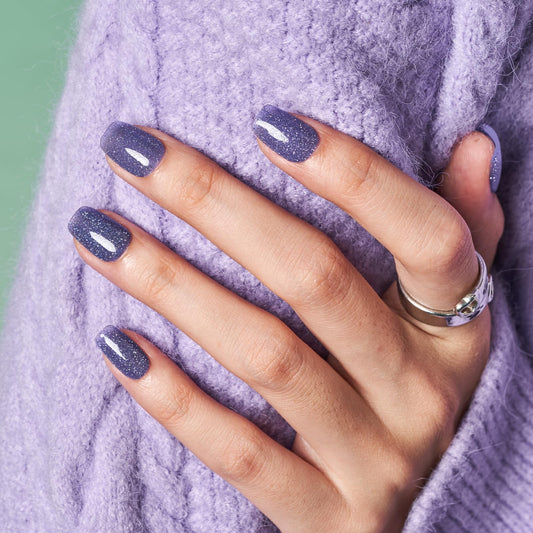Uñas postizas a presión extra cortas Squoval, pegamento de g