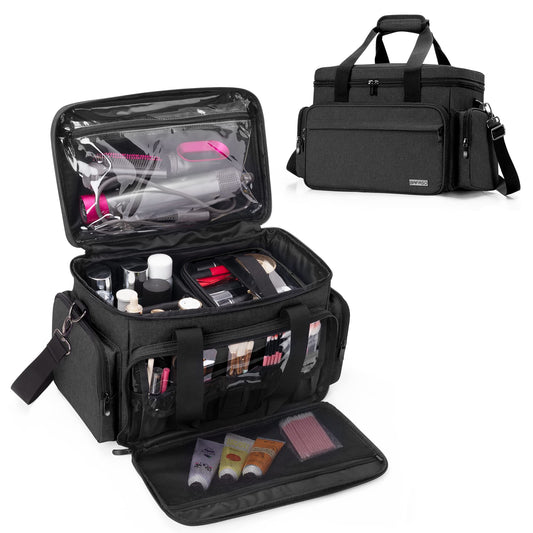 BAFASO Bolsa de maquillaje grande con 2 bolsas extraíbles y