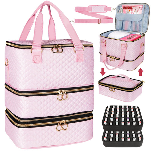 Bolsa organizadora de esmalte de uñas con capacidad para 84