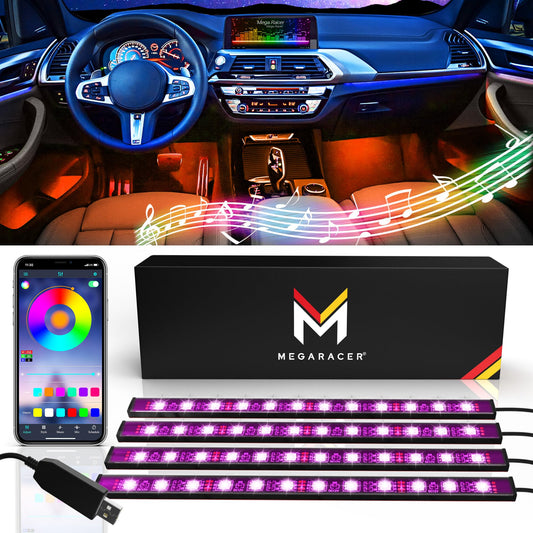 Mega Racer Luces RGB para interiores de automóvil, tira de l