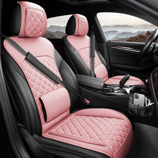 Juego de fundas de cuero para asiento delantero de automóvil