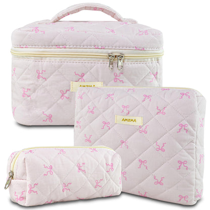 Bolsa de maquillaje de viaje, 3 bolsas de maquillaje acolcha