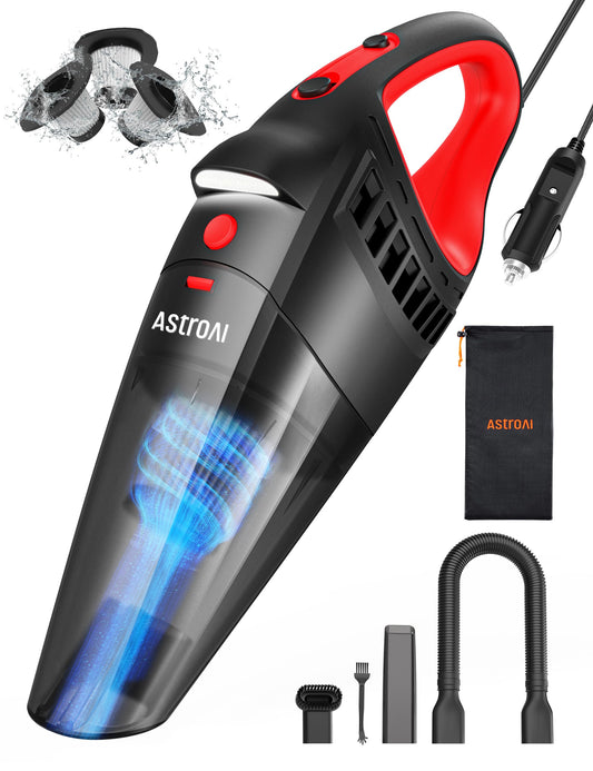 AstroAI Aspiradora y accesorios para automóvil, mini aspirad