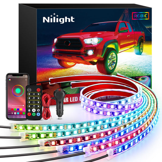 Nilight 6 tiras de luces de neón para automóvil, 300 LED, mu
