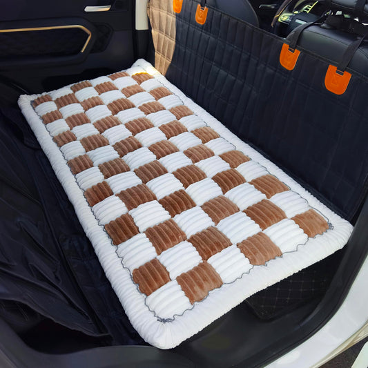 Tapete de cama para mascotas de asiento trasero, cama a cuad