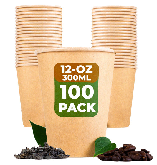 [Paquete de 100 tazas de café y té súper fuertes 100% compos