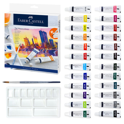 Faber-Castell Juego de pintura de acuarela, 24 tubos de acua