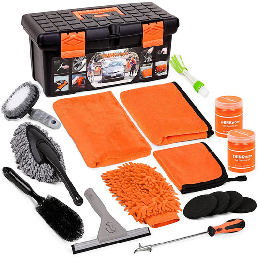 THINKWORK Kit de limpieza de automóvil, kits de lavado de au