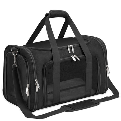 Transportador de gatos y mascotas de lados suaves, plegables