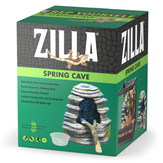 Zilla Decoración de cueva de primavera con LED azul, cámara