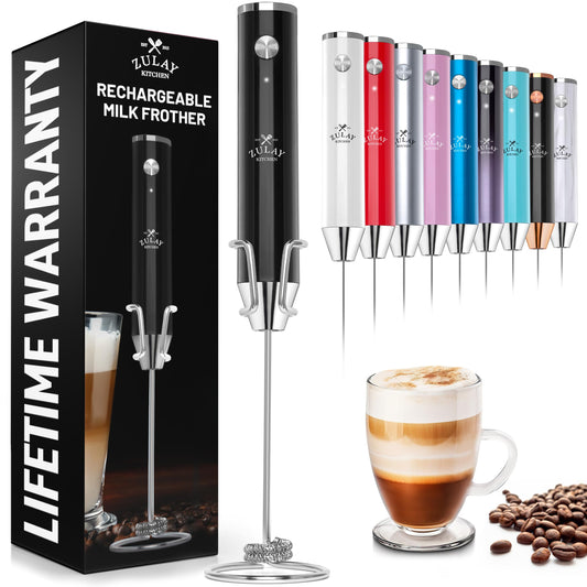 Zulay Kitchen Lux - Espumador de leche recargable de mano, p