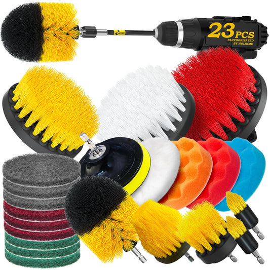 Holikme Juego de 23 accesorios para cepillos de taladro, alm