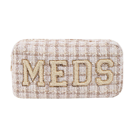 Bolsa MEDS personalizada de felpilla con parche de letras, b