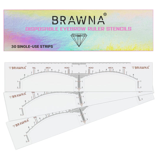 Brawna Plantilla de regla de cejas – 30 piezas de plantillas