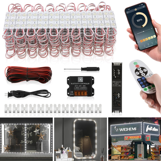 WICHEMI Luces LED de 100 pies para ventana frontal de tienda