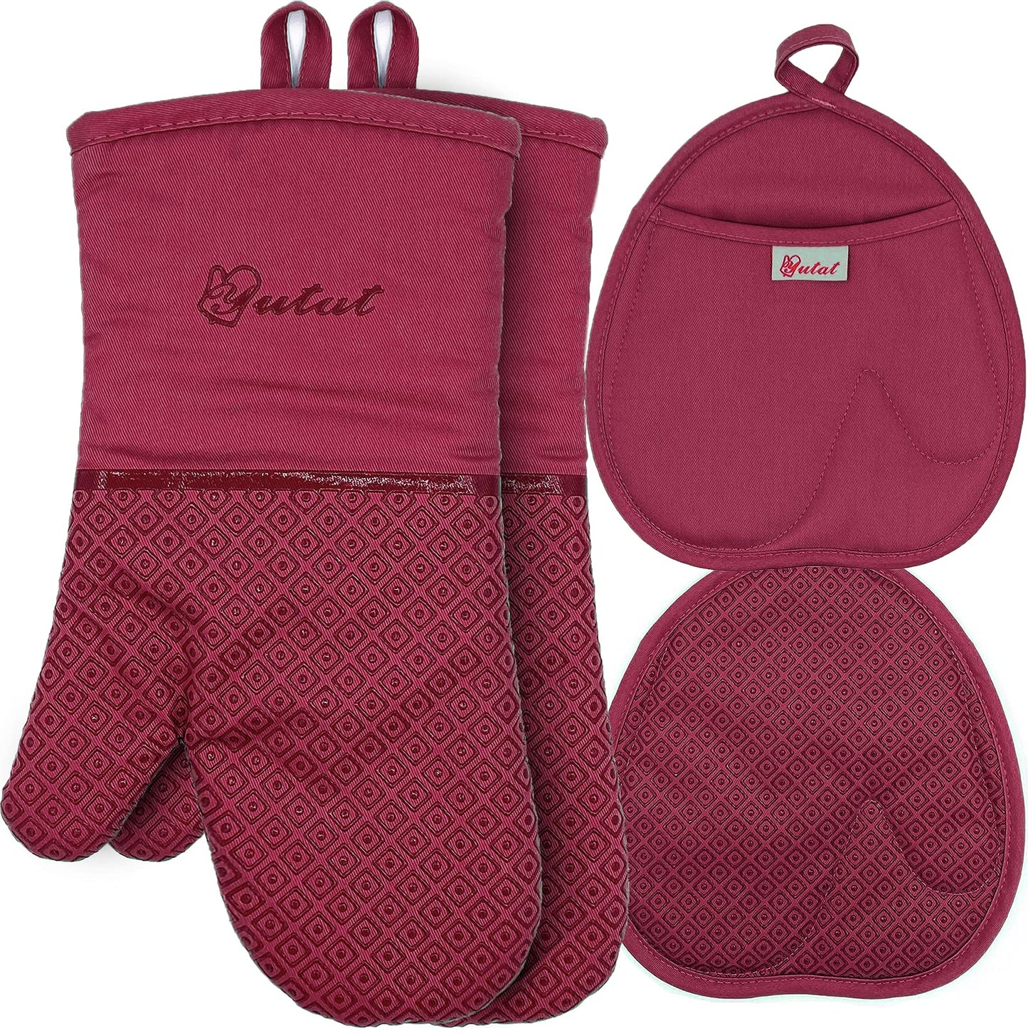 Yutat YUTAT - Juego de 4 soportes para ollas y guantes para