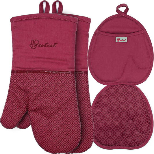 Yutat YUTAT - Juego de 4 soportes para ollas y guantes para
