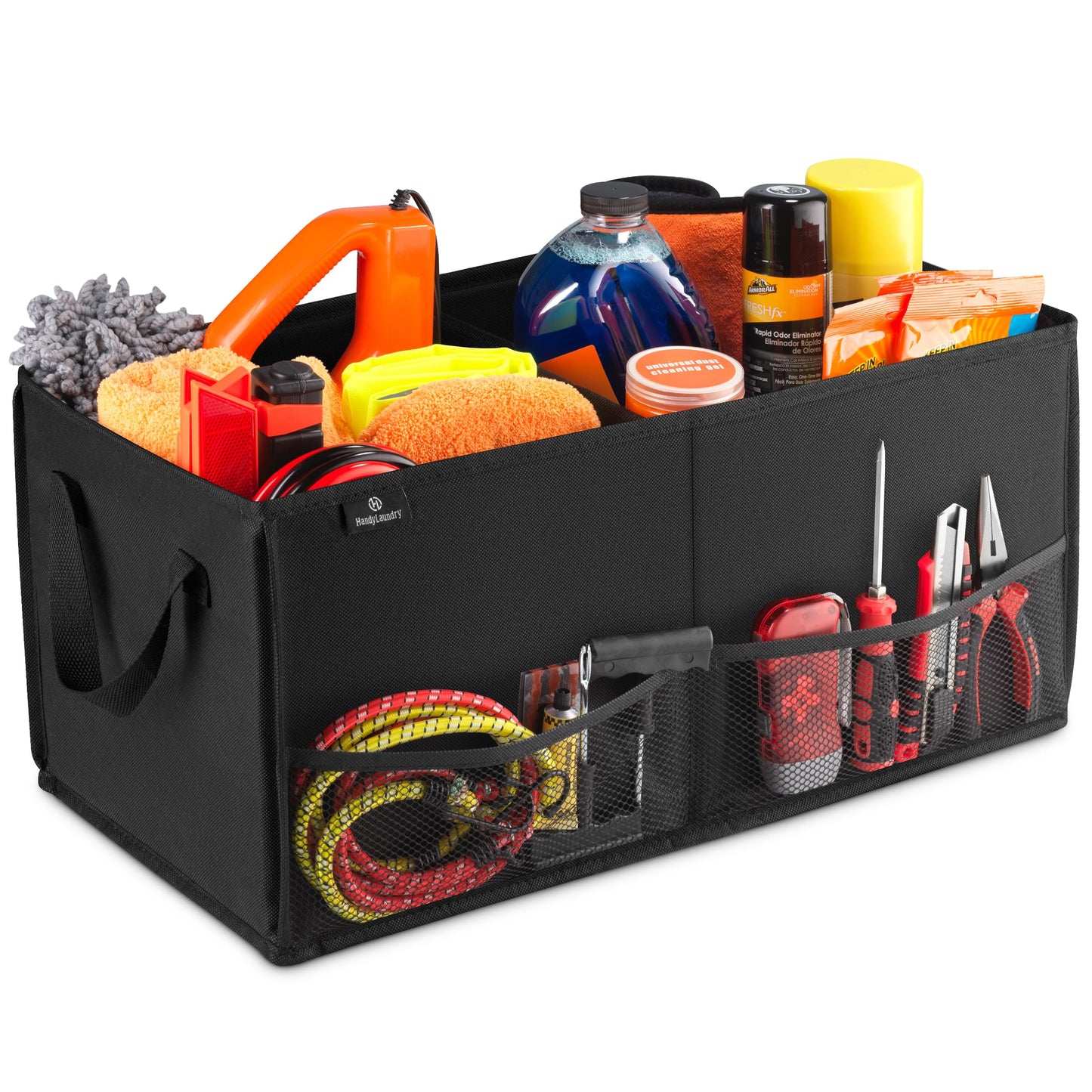 Organizador plegable para maletero de automóvil, color negro