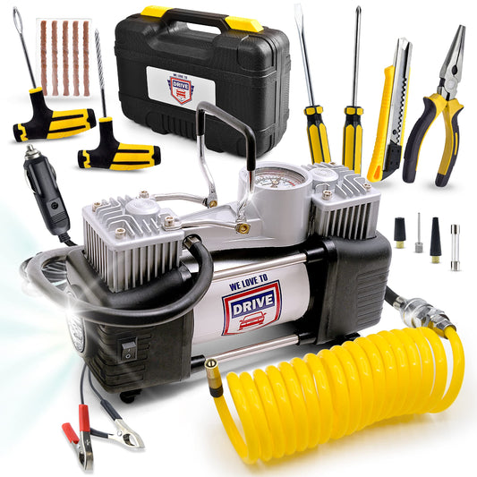 Inflador de neumáticos Compresor de aire portátil con kit de