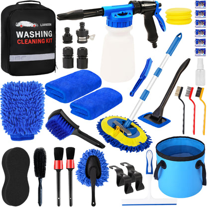 Kit de detalles de lavado de autos de 37 piezas, rociador de