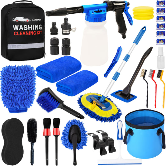 Kit de detalles de lavado de autos de 37 piezas, rociador de