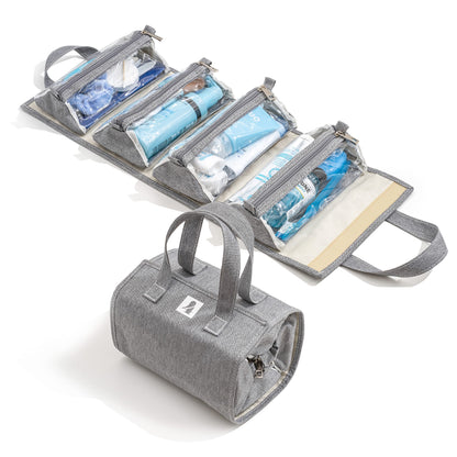 Bolsa de maquillaje enrollable colgante, kit de artículos de