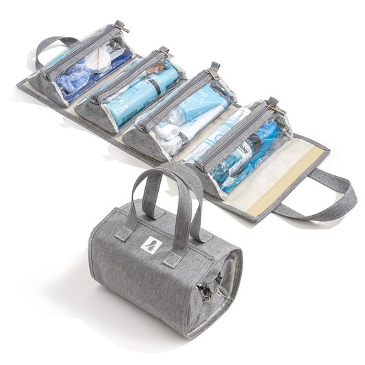 Bolsa de maquillaje enrollable colgante, kit de artículos de