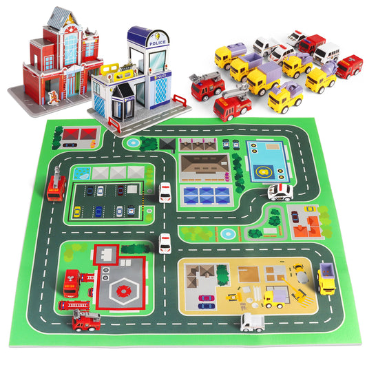 Juego de juguetes de auto para niños pequeños a partir de 3
