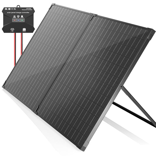 Panel solar portátil de 100 vatios y 12 voltios con controla