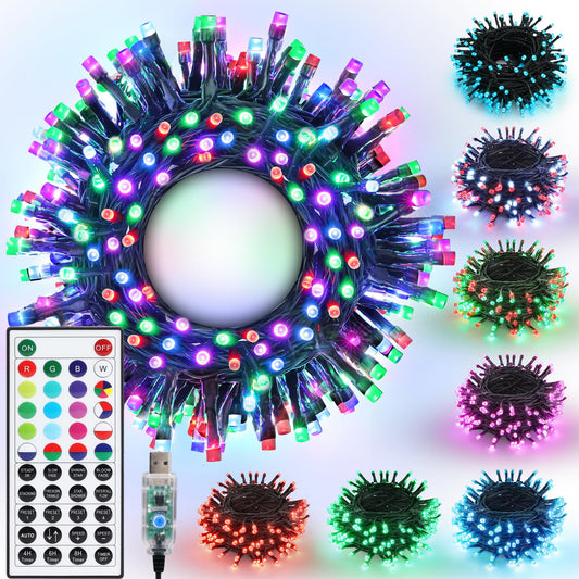 Joomer Luces de Navidad RGB que cambian de color, 33 pies, 1