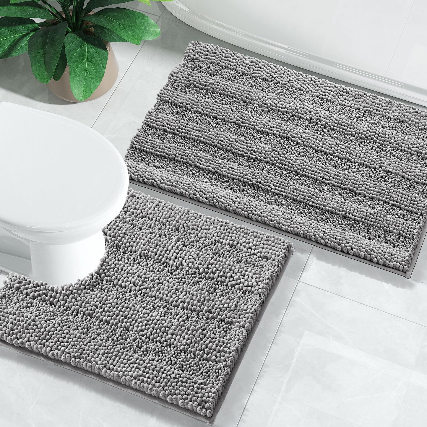 Yimobra Juego de 2 alfombras de baño lavables, antideslizant