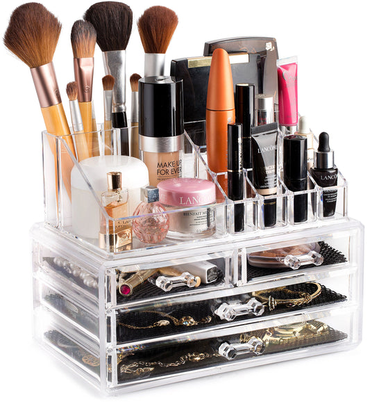 Organizador de almacenamiento transparente para cosméticos,