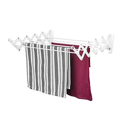 Polder, Secador de ropa, estilo acordeón, montaje en pared, 24 pulgadas, color blanco